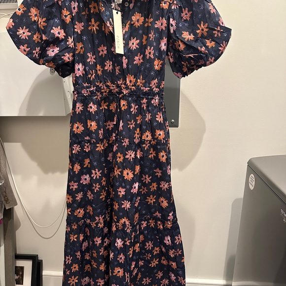 Social Threads Pinch Floral Print Tiered Maxi Dress Size SmallSmall / Navy Multi - Picture 6 of 7